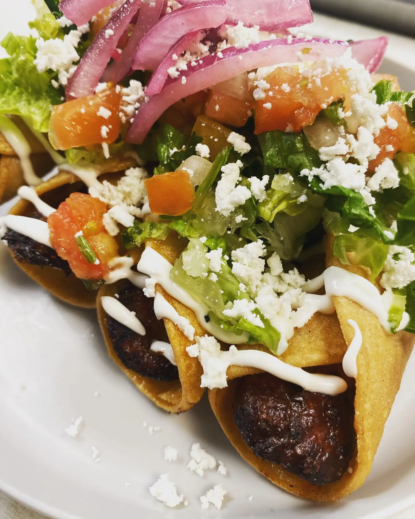 Tacos al pastor at PiKanté Mexican restaurant Edmonton