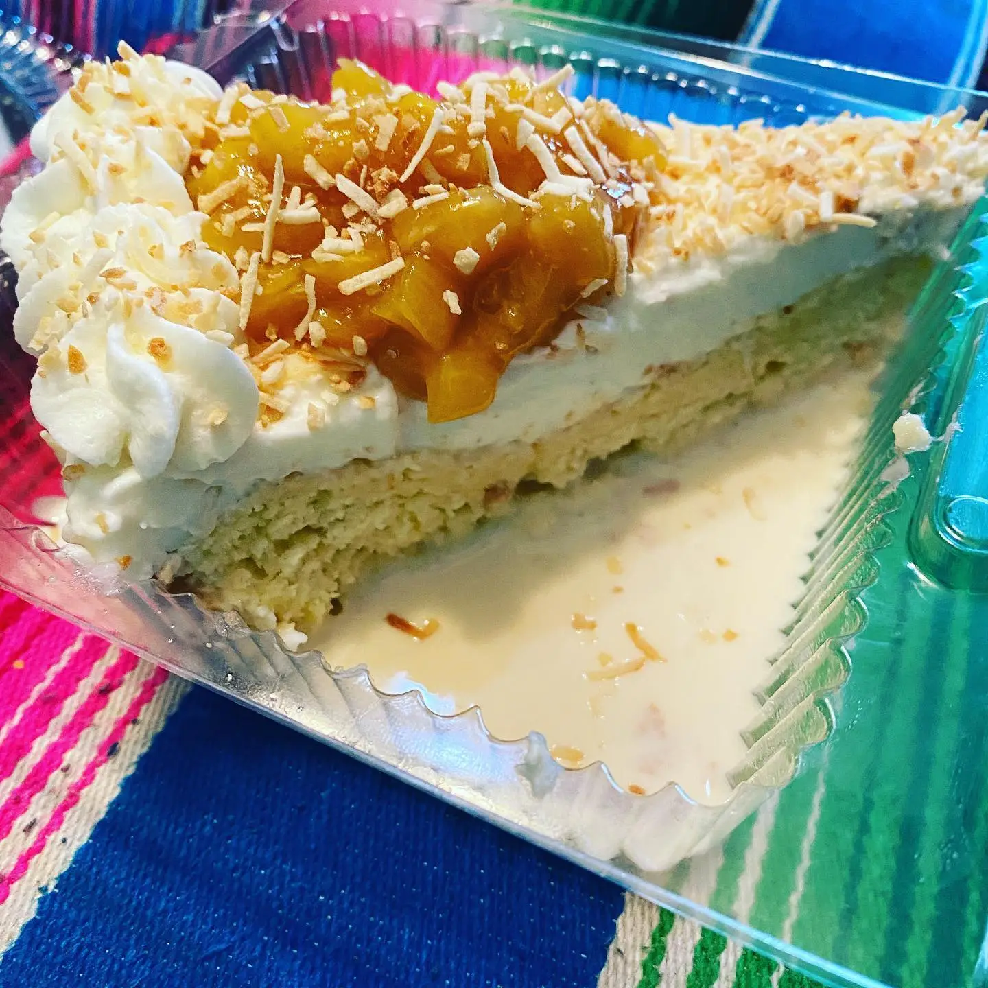 Tres leches cake at PiKanté Mexican restaurant Edmonton